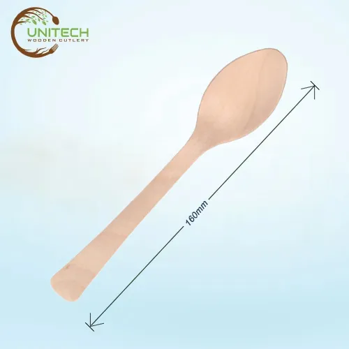 160mm Wooden Spoon - Unitech Wooden Cutlery